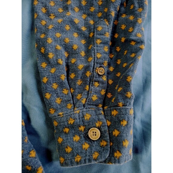 Freenote Cloth Double Pocket Arrow Flannel Blue Button Up Shirt Mens Medium - Picture 6 of 15